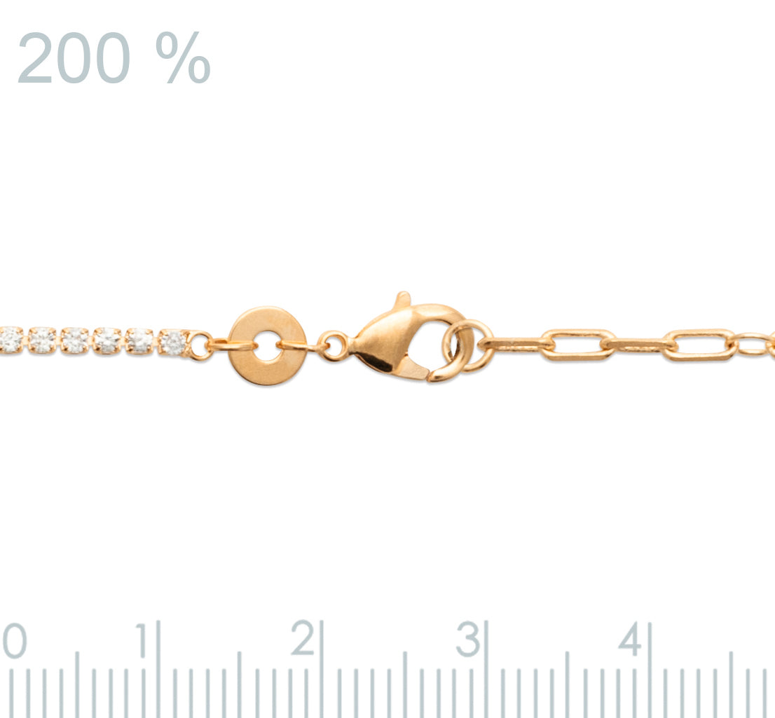 Mix Kette mit Zirkonia - 18K vergoldet