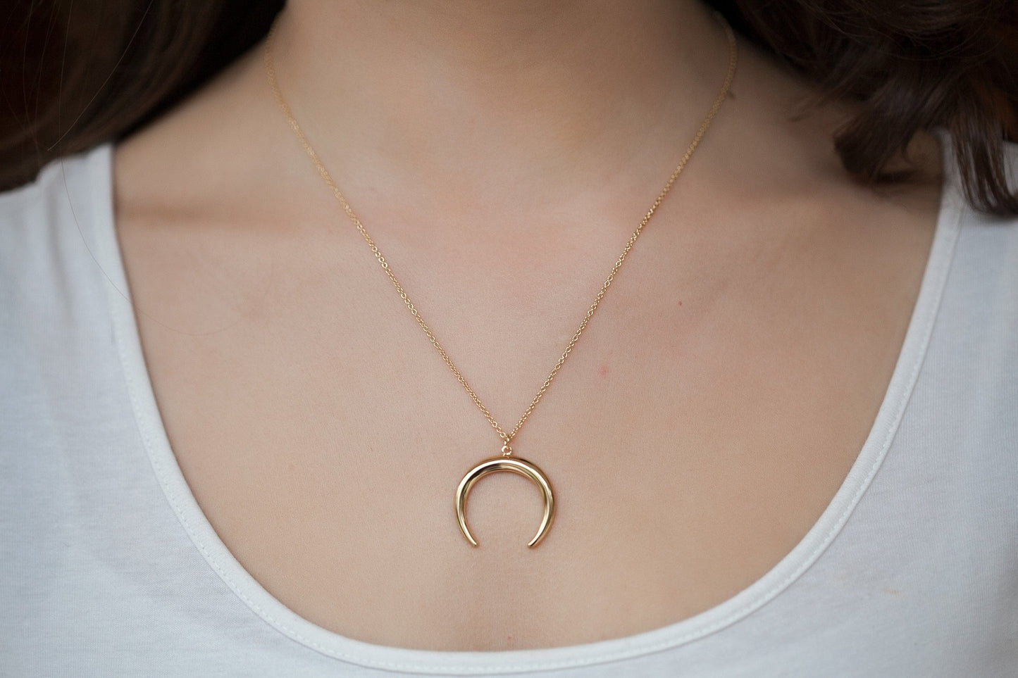 Kette mit Mond-Anhänger - Kette | MOON -Vergoldet