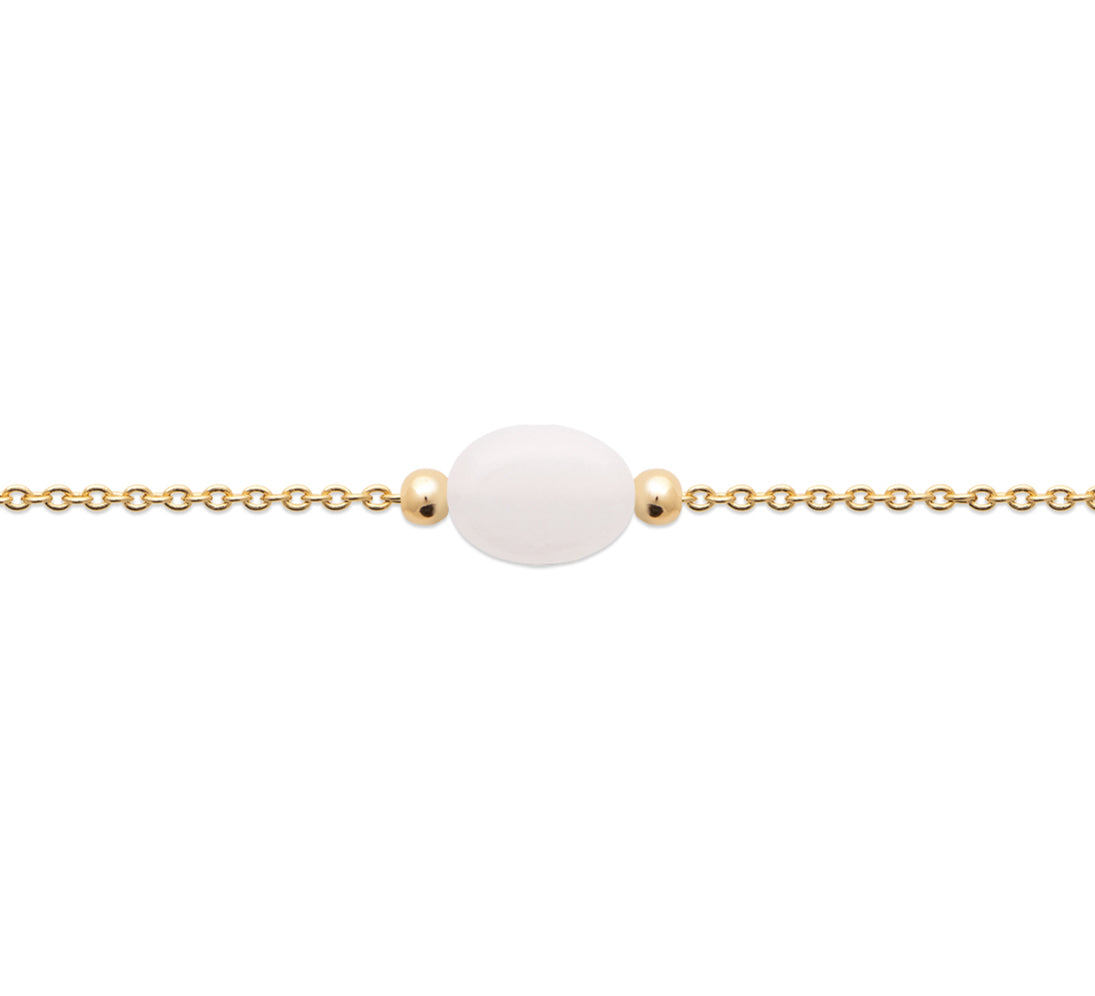 Armband mit einem Mondstein-Änhänger - 18K vergoldet