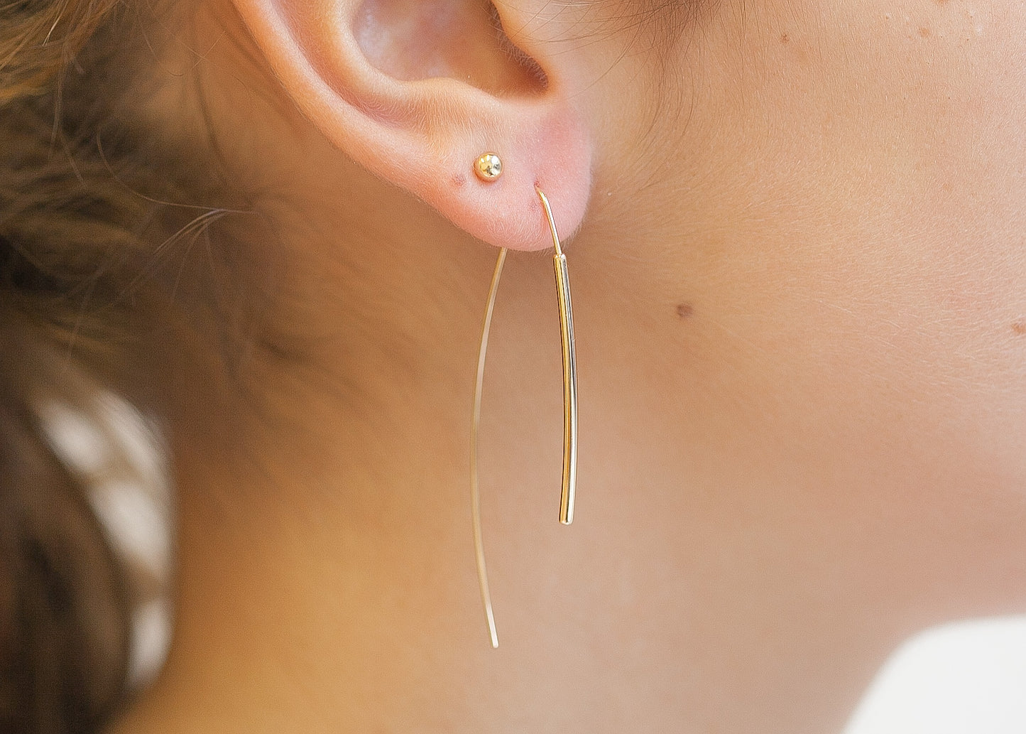 Minimalistische offene Creolen - 16Karat vergoldet
