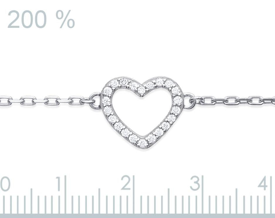 Armband offenes Herz mit Zirkonia aus Silber