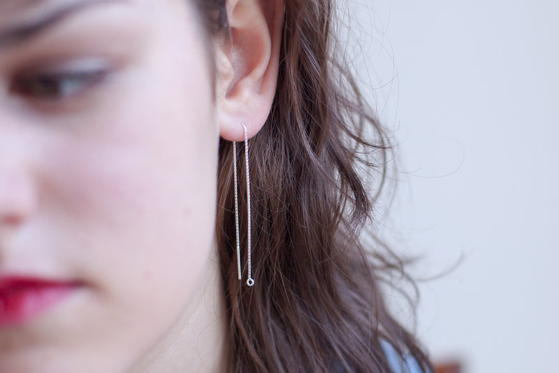 Stylische Ohrkettchen aus Silber
