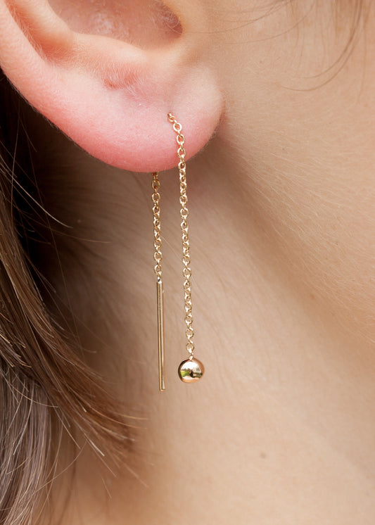 Ohrkettchen mit Perlen - 16K vergoldet