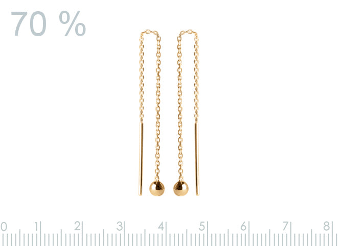 Ohrkettchen mit Perlen - 16K vergoldet