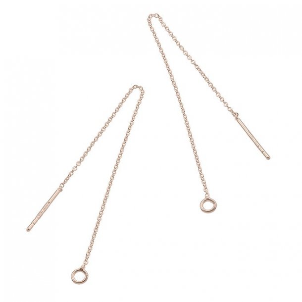 Ohrkettchen 16K rosévergoldet - Durchzieher Ohrringe für Damen