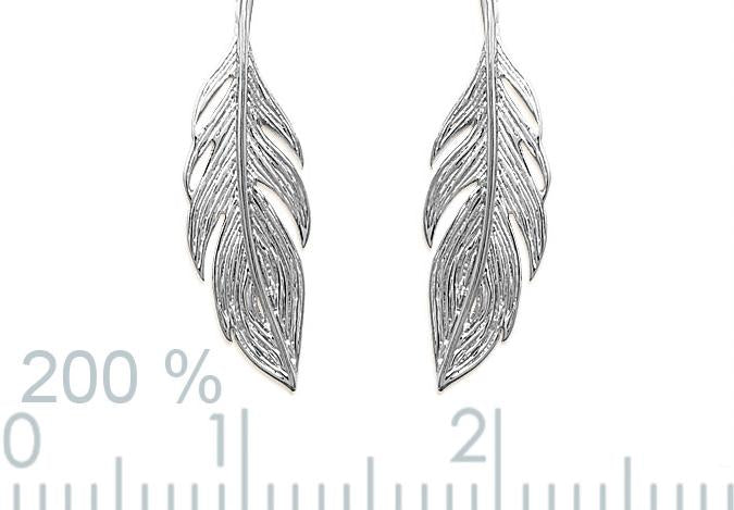 Ohrkettchen Feder aus 925er Silber