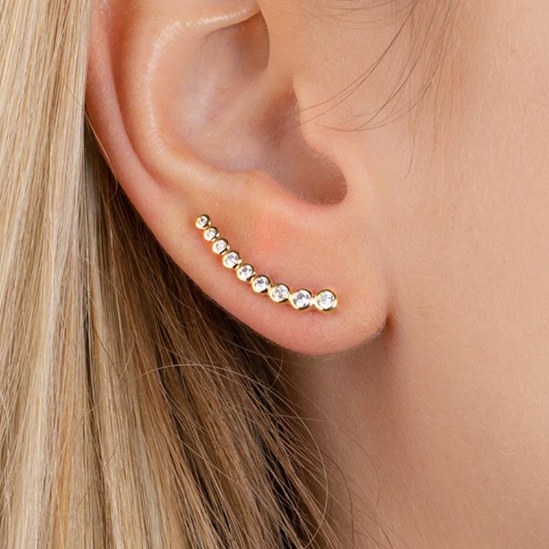 Ohrklemme mit Zirkonia Vergoldet - Ear Climber