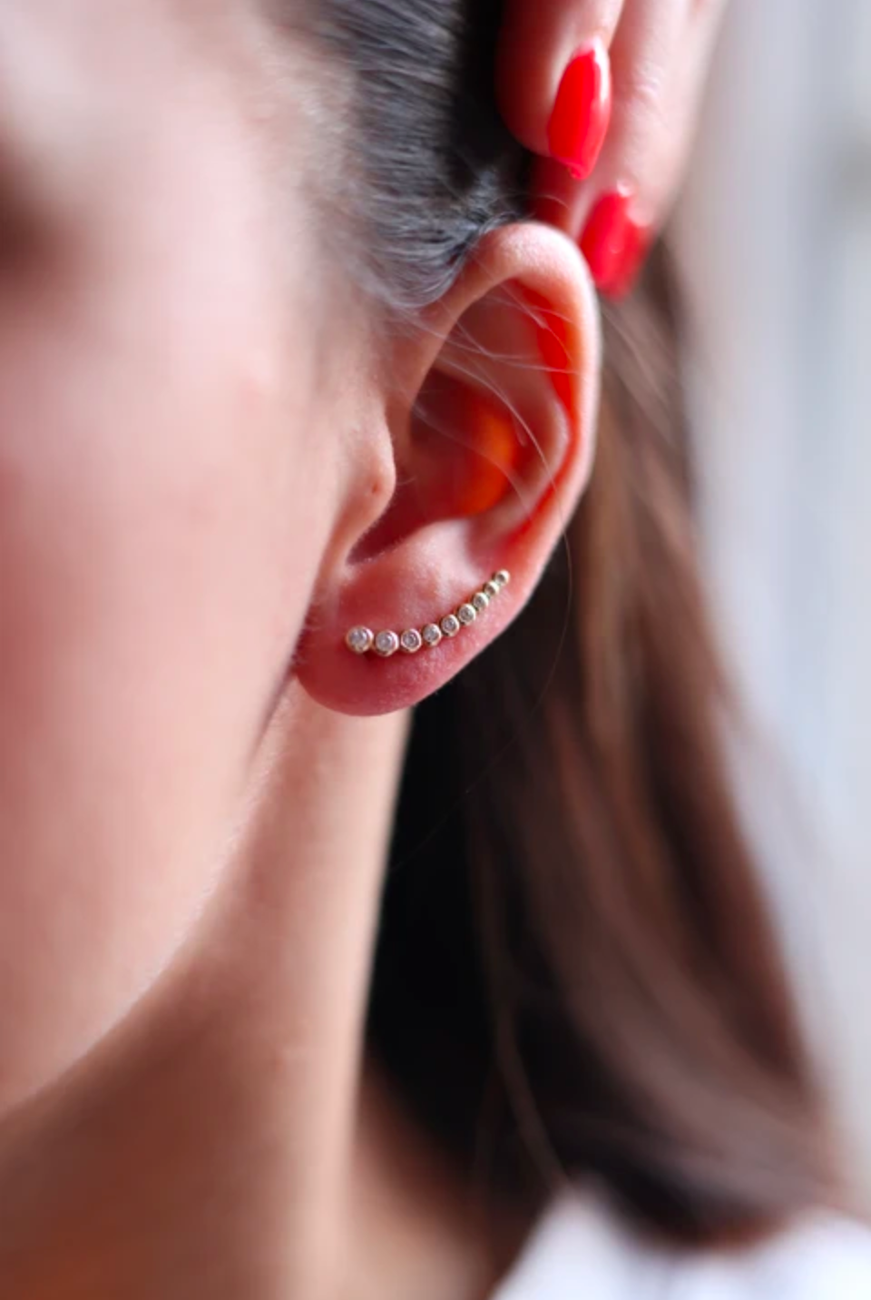 Ohrklemme mit Zirkonia Vergoldet - Ear Climber