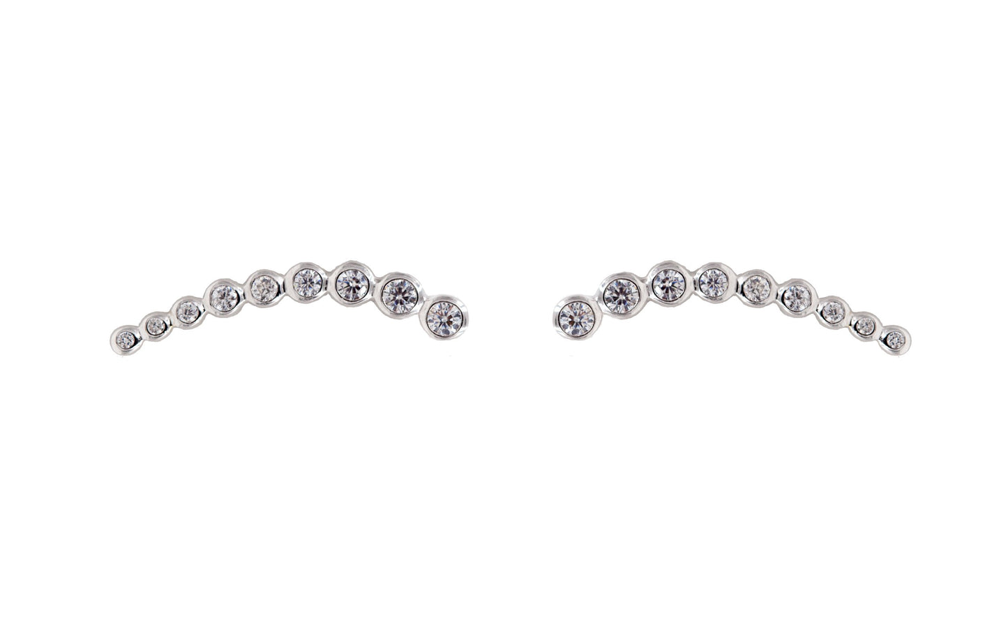 Ohrklemme/Ohrstecker mit Zirkonia aus Silber