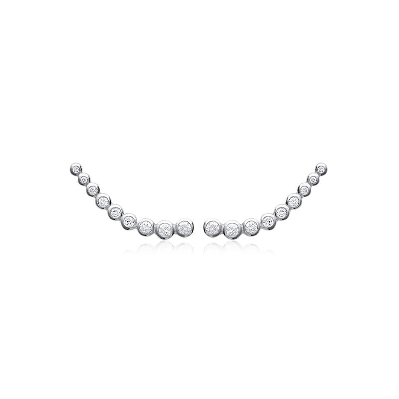 Ohrklemme mit Zirkonia aus Silber - Ear Climber - Ohrschieber Steine