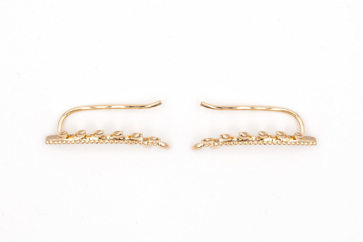 Ohrklemme/Ohrstecker Blätter-Design 16K vergoldet