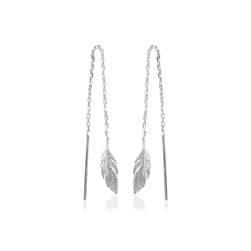 Ohrkettchen Feder aus 925er Silber