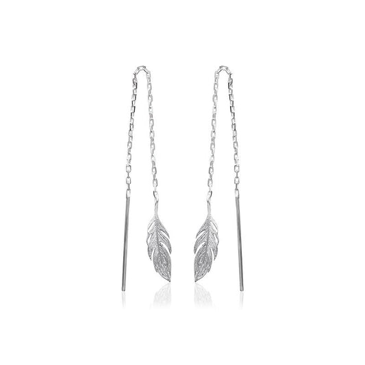 Ohrkettchen Feder aus 925er Silber
