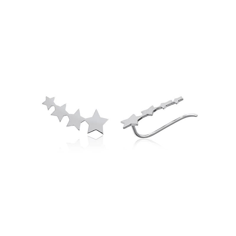 Stern Ohrklemmen für Damen aus Silber, Ear Climber