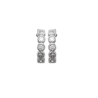 Creolen Ohrstecker mit Zirkonia aus Silber