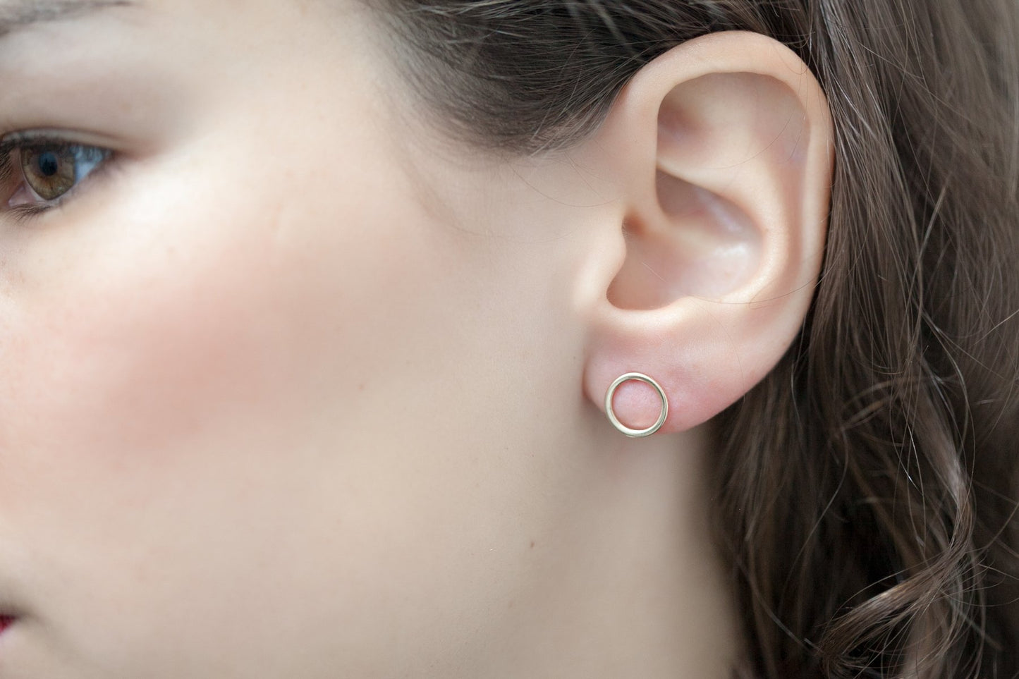 Ohrstecker Kreis Vergoldet - Ohrringe Rund für Damen