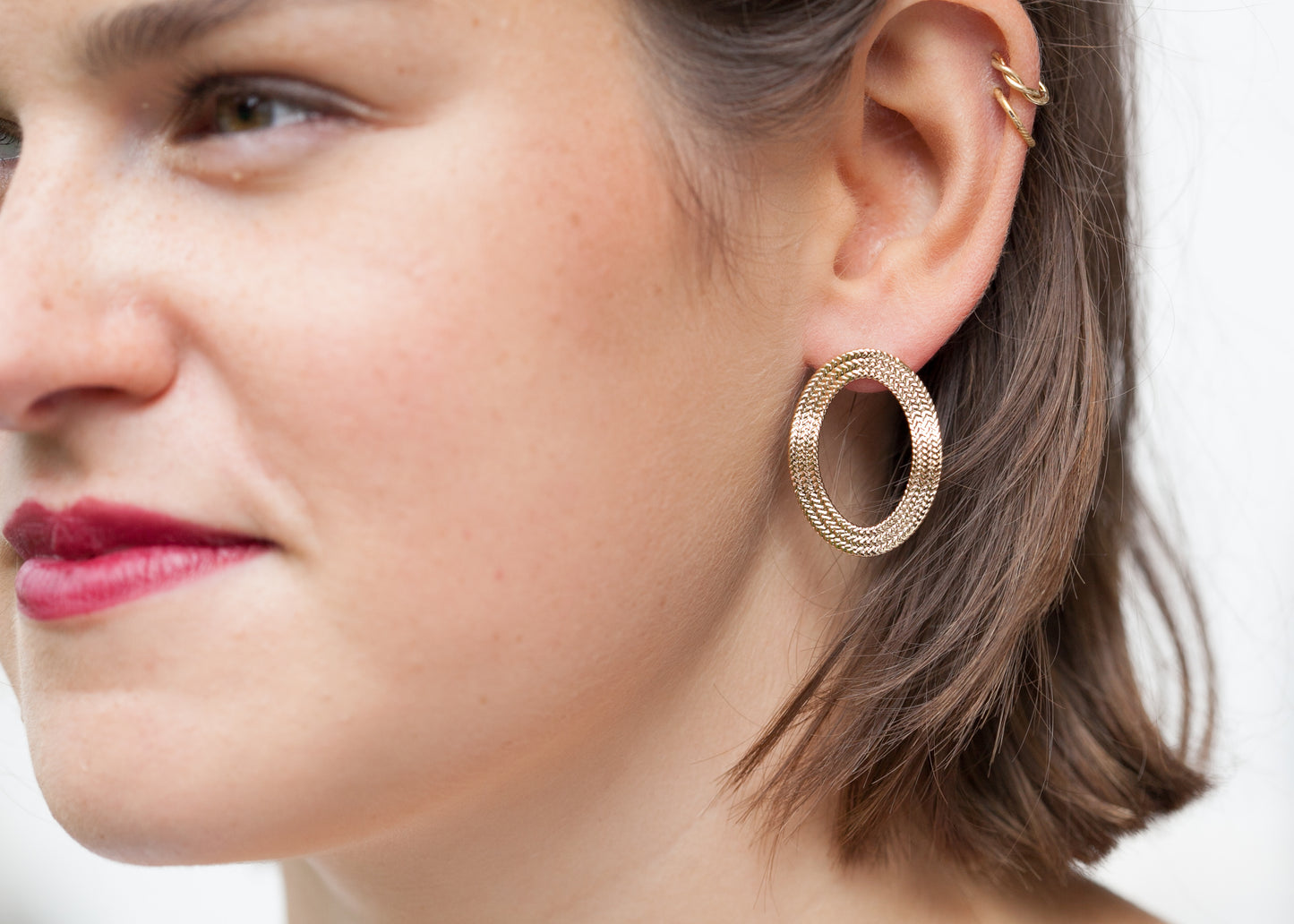 Ovale Ohrstecker | 16Karat vergoldet