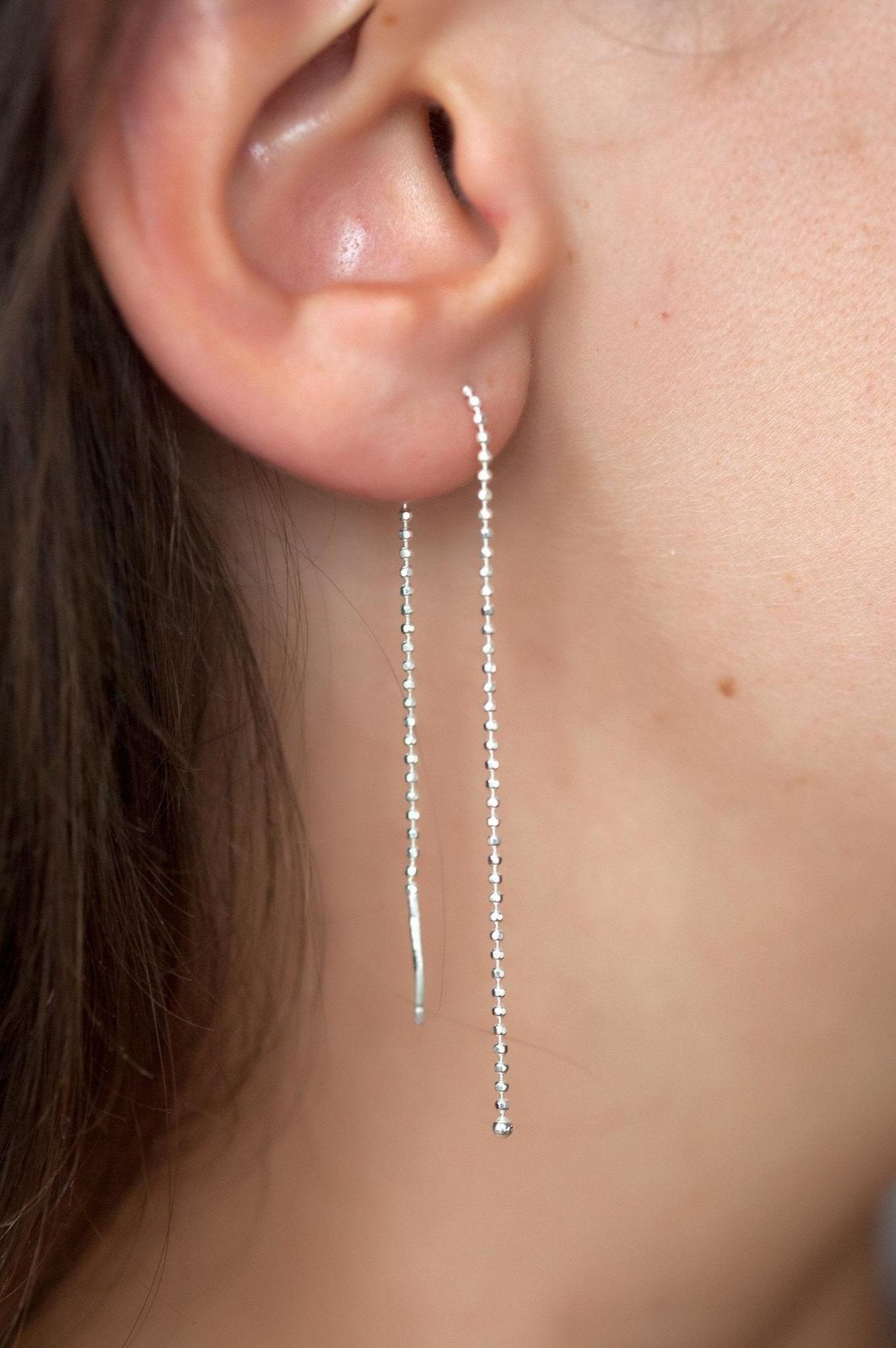 Ohrringe Durchzieher "Kugel" aus Silber