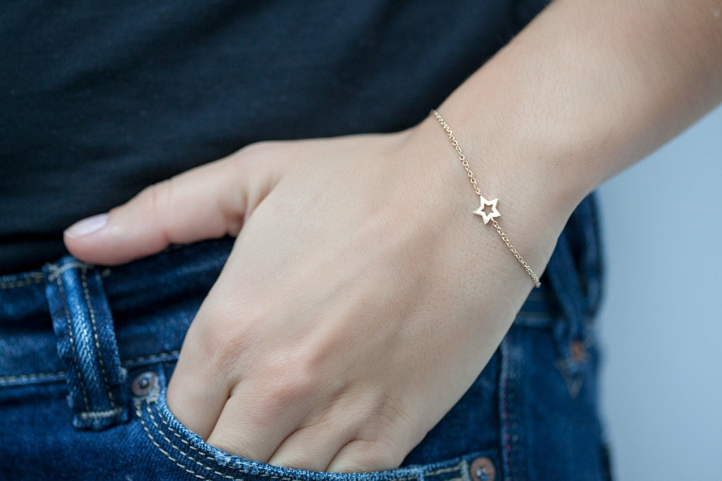 Zartes Armband mit Stern | 16Karat vergoldet