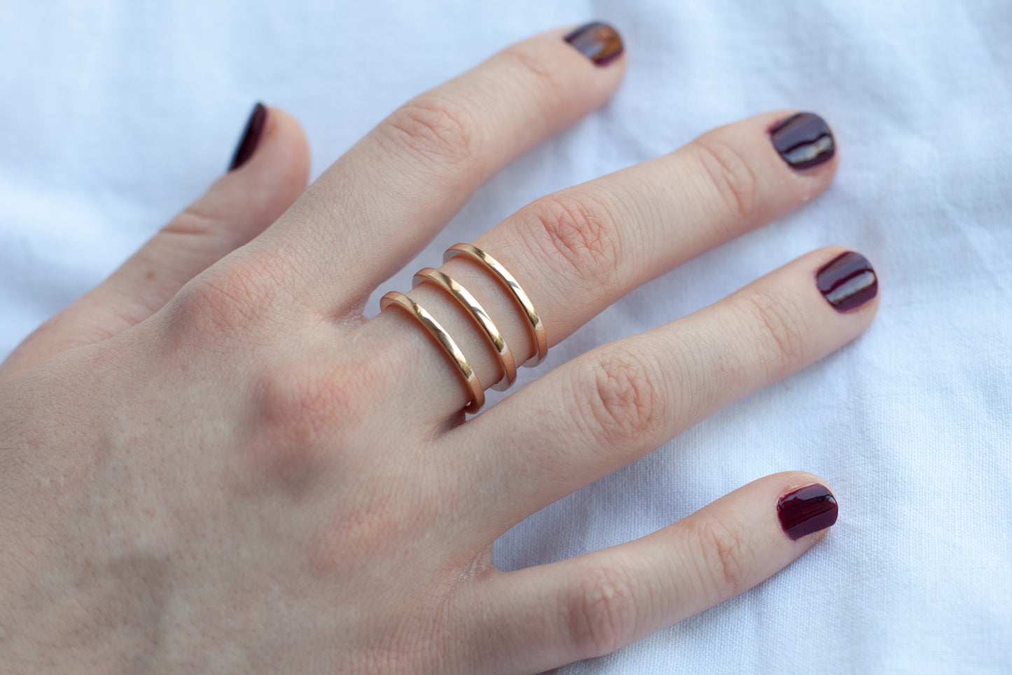 Dreireihiger Ring vergoldet