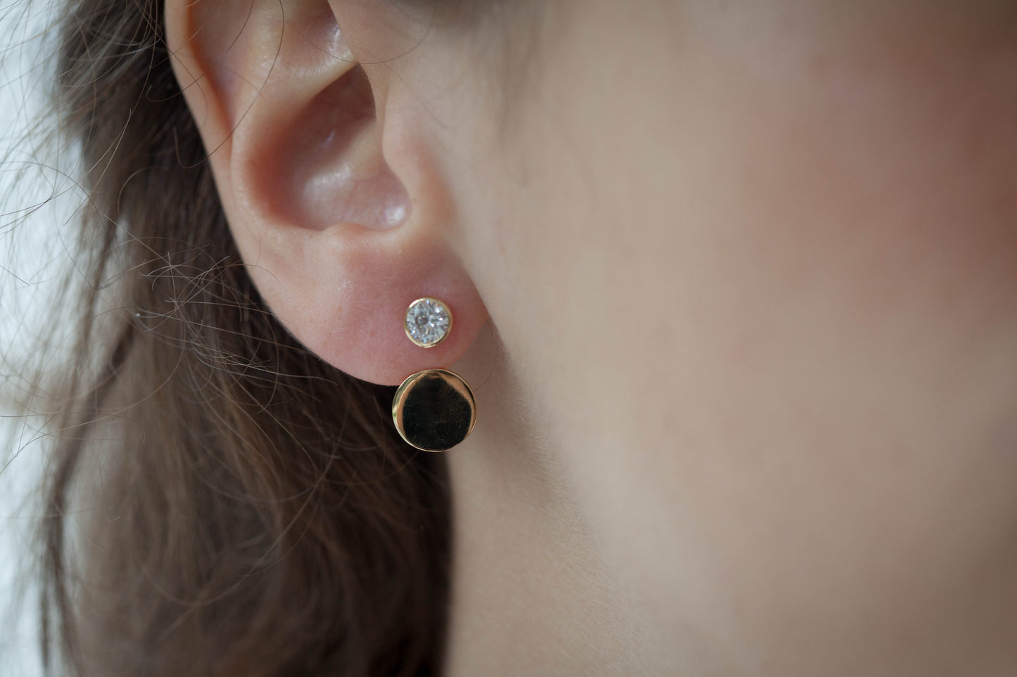 Ohrstecker Ear Jacket | 16Karat vergoldet mit Zirkonia