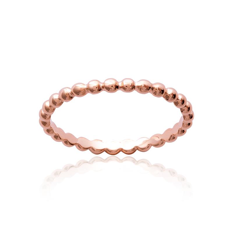 Perlenring | Roségold vergoldet