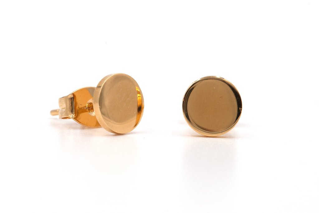 Minimalistischer Punkt Ohrstecker - 16K Vergoldet