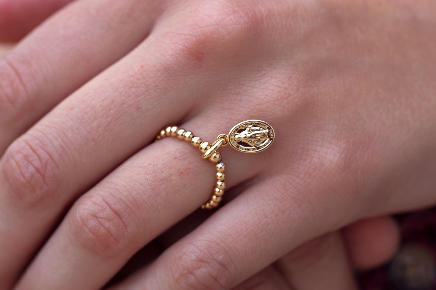 Madonna Ring Kugelring - 16Karat vergoldet