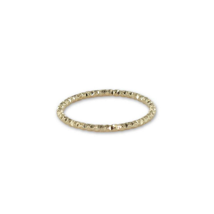 Minimalistischer Ring gehämmert - 16K vergoldet