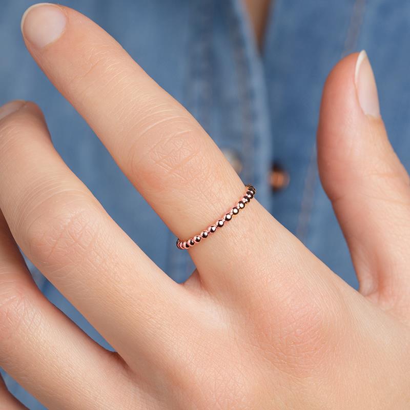 Perlenring | Roségold vergoldet