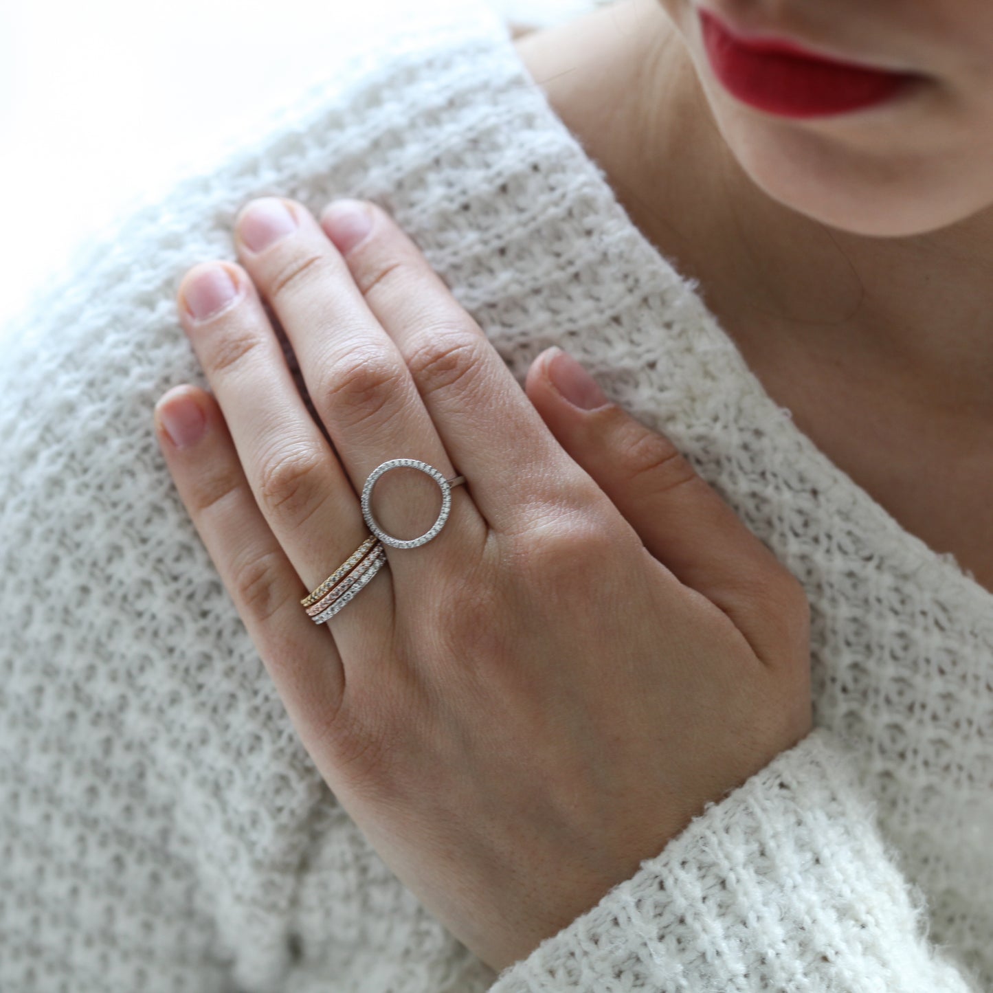 Ring mit Zirkonia rosévergoldet