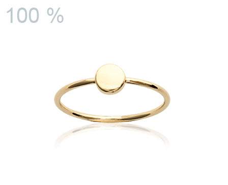 Ring mit kleinem Plättchen - 18K vergoldet