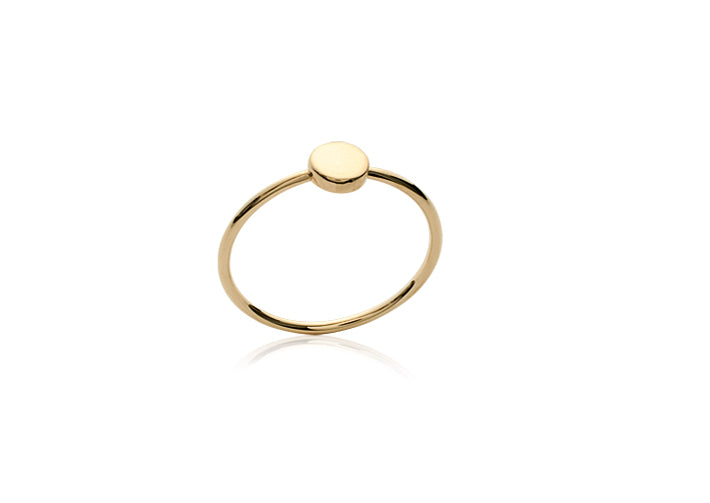 Ring mit kleinem Plättchen - 18K vergoldet