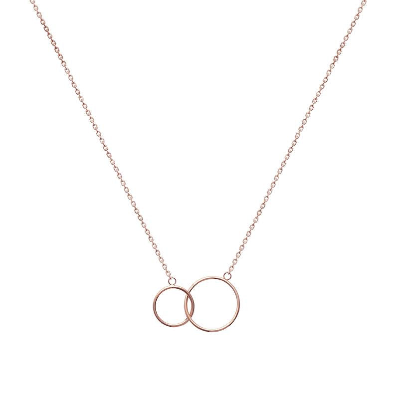 Zwei-Ringlein-Kette | 16Karat rosévergoldet