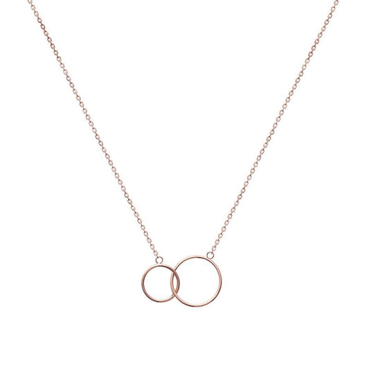 Zwei-Ringlein-Kette | 16Karat rosévergoldet