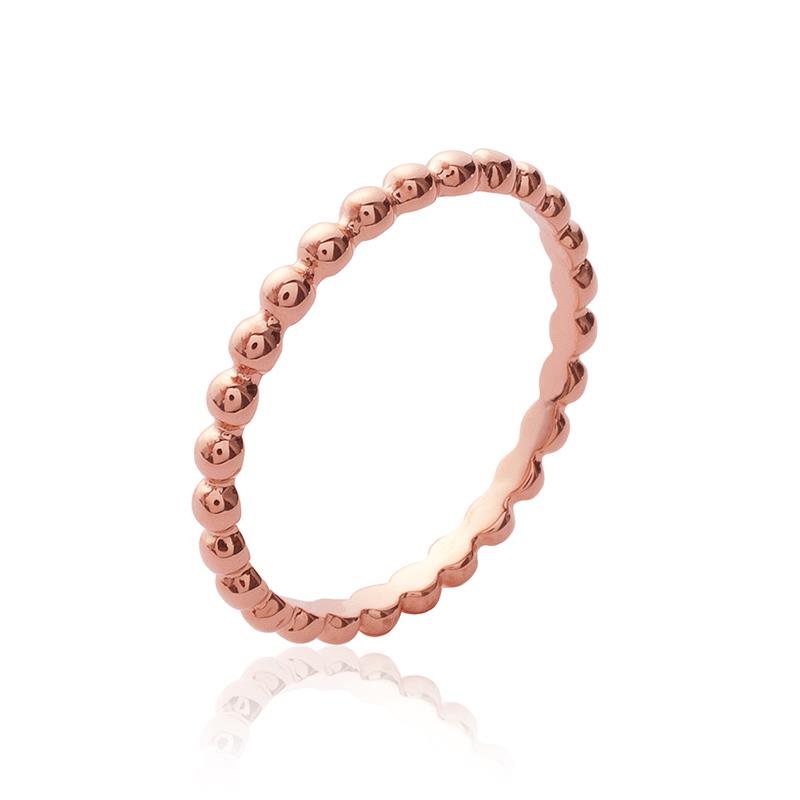 Perlenring | Roségold vergoldet
