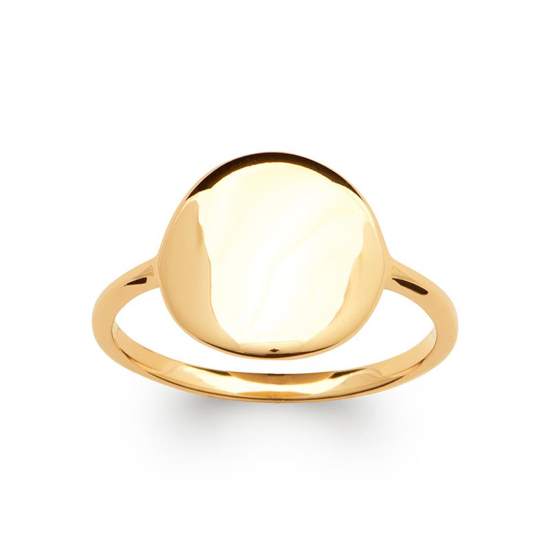 Feiner Ring mit Scheibe | 16Karat vergoldet