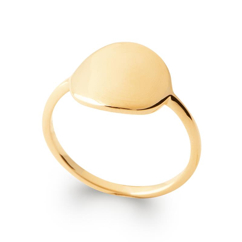 Feiner Ring mit Scheibe | 16Karat vergoldet