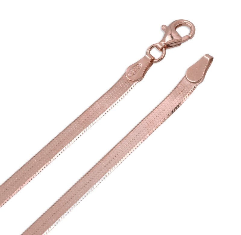 Flache Schlangenkette 18K rosévergoldet