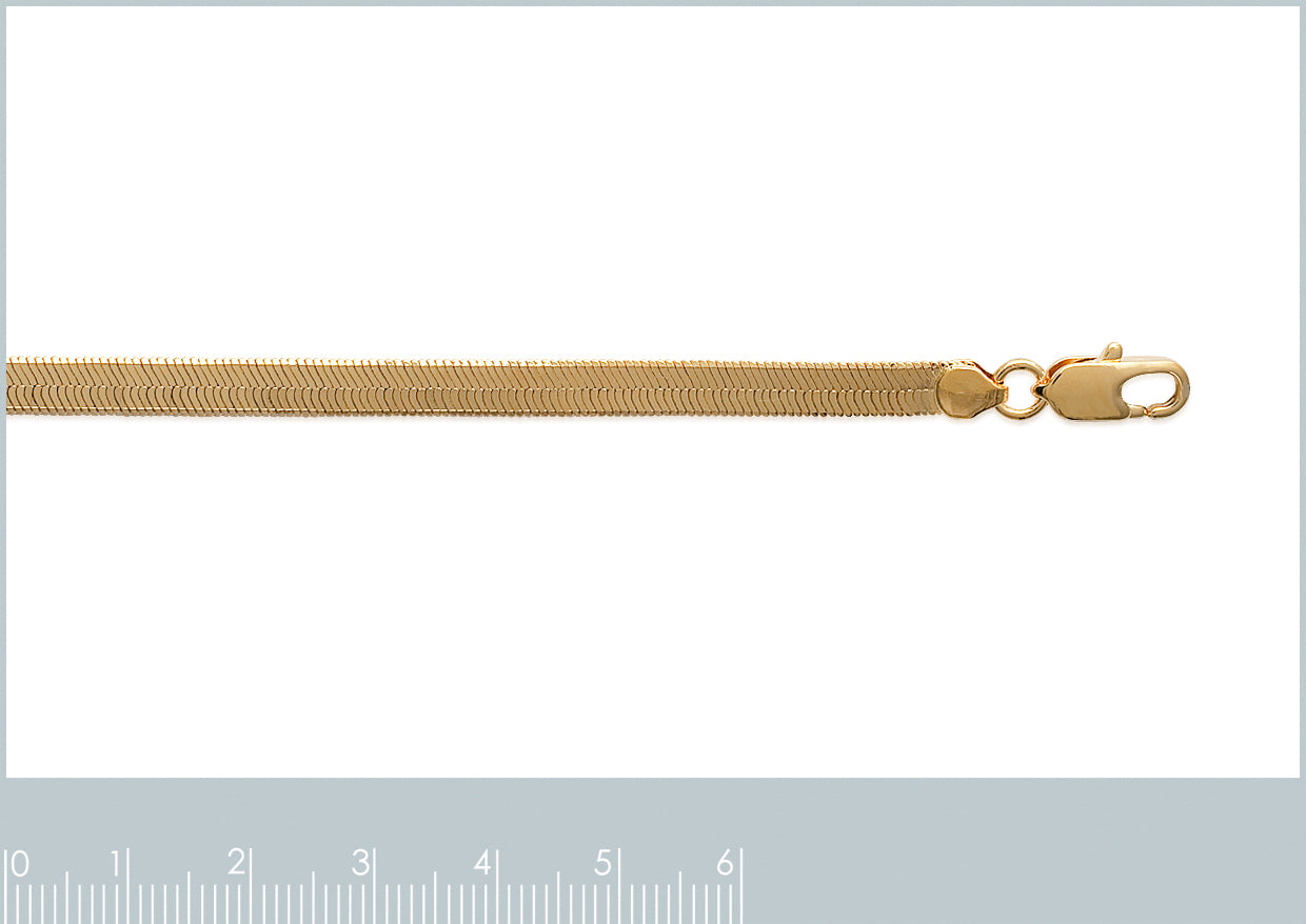 Flaches Schlangenarmband - 16K vergoldet