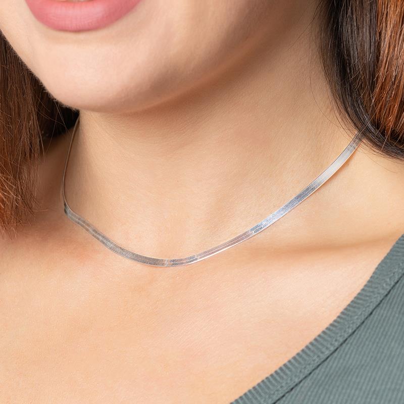 Flache Schlangenkette aus silber