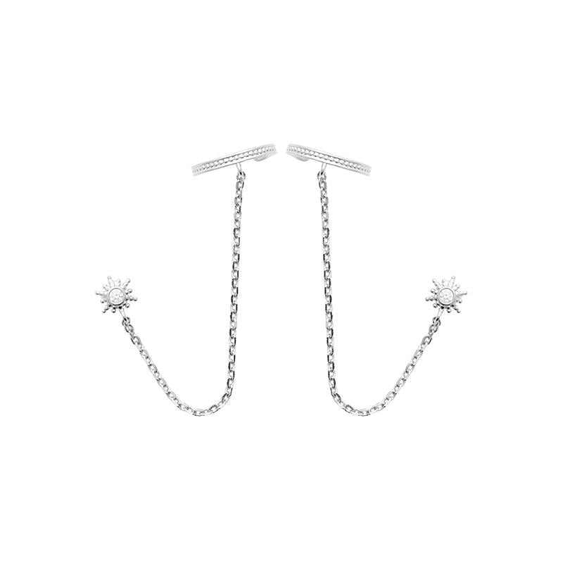 Ear Cuff Twin mit Kette und Ohrstecker