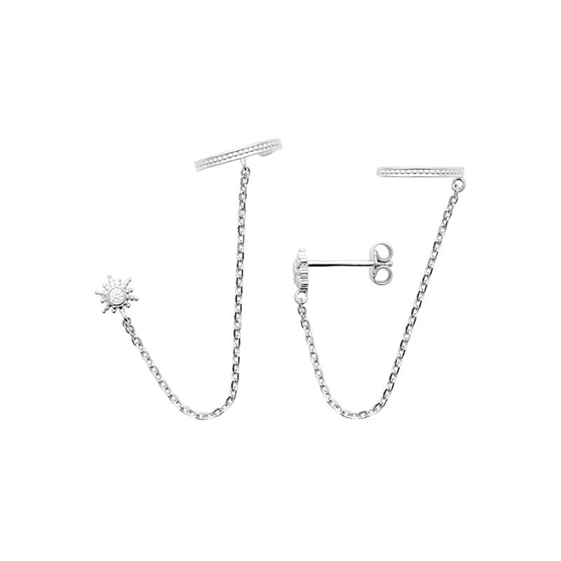 Ear Cuff Twin mit Kette und Ohrstecker