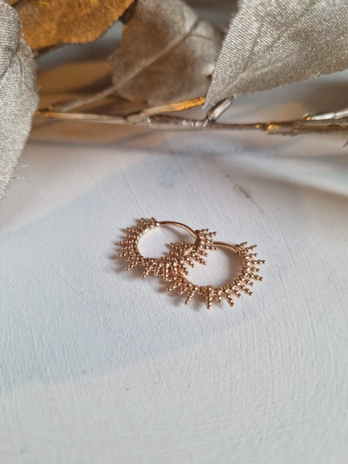 Sonnenstrahl-Creolen vergoldet - 16K Vergoldet