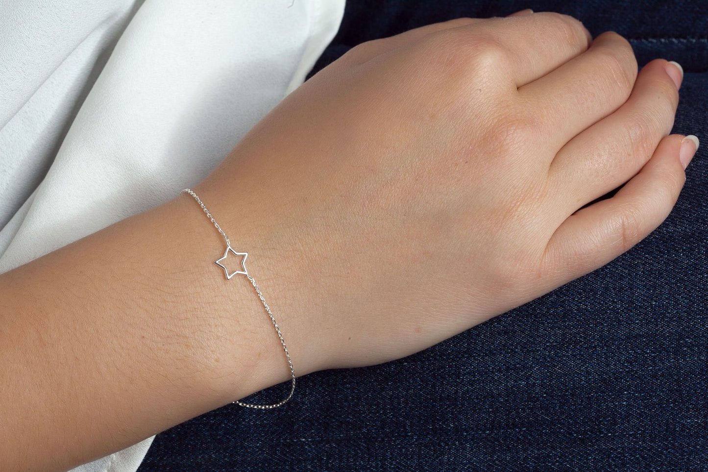Armband mit Stern aus echtem Silber