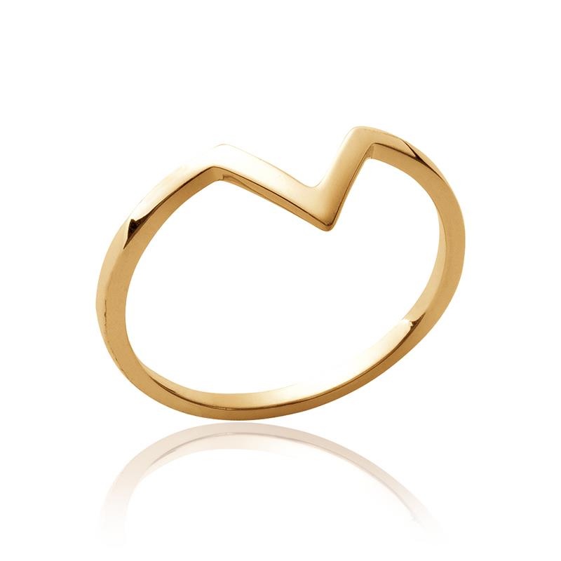 V-Ring - Chevron Ring 16K Vergoldet