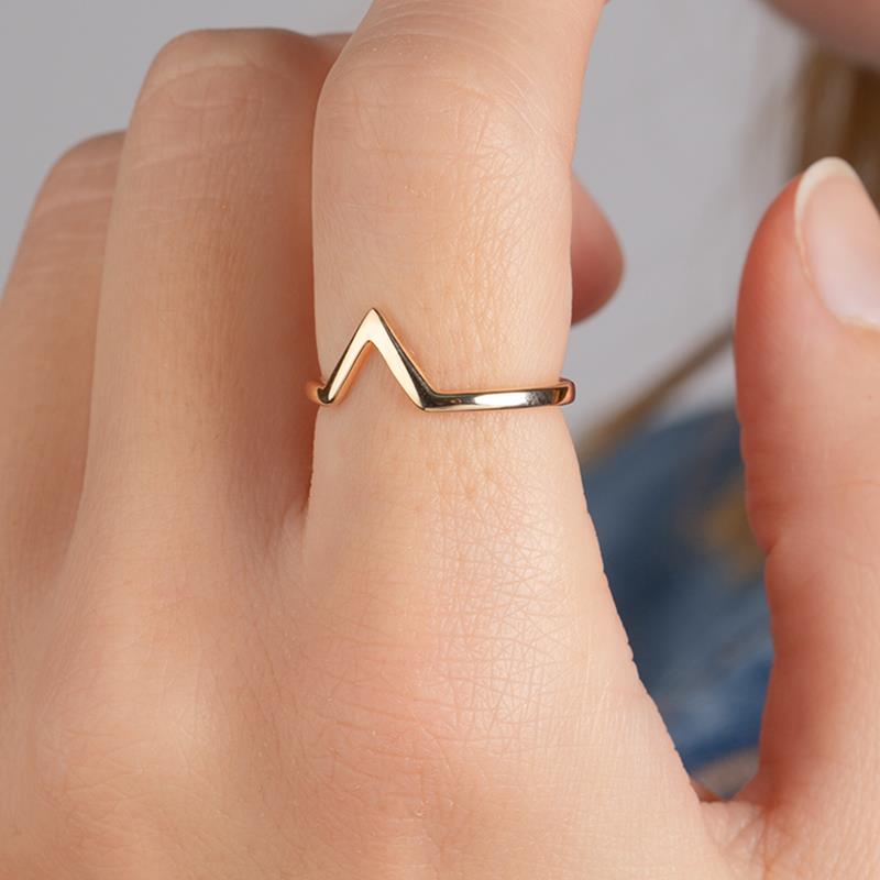 V-Ring - Chevron Ring 16K Vergoldet