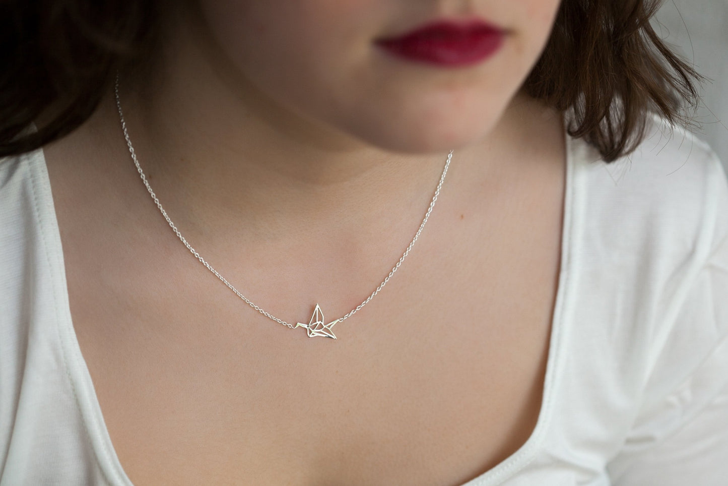 Kette mit Anhänger Vogel aus Silber