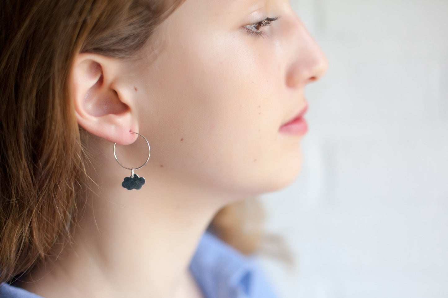 Wolken-Ohrringe, 925er Silber