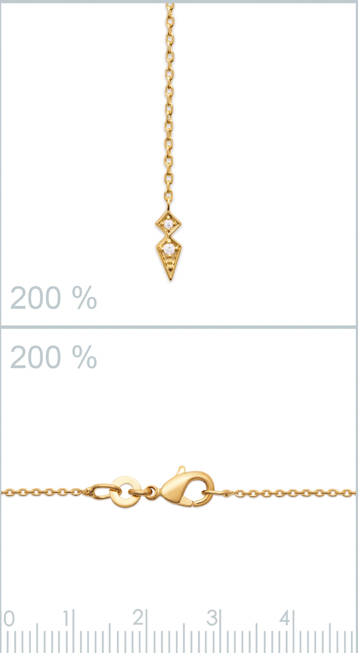Y-Halskette mit zirkonium - 18 Karat vergoldet